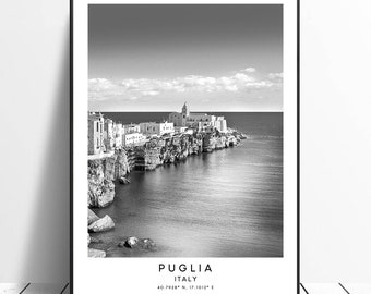 Puglia Travel Print Black and White Puglia Poster Puglia Italy Print Puglia Wall Art Minimalist Puglia Wall Poster Apulia Print Gift Art