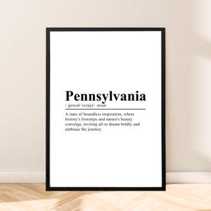 Pennsylvania State Print Wall Art Pennsylvania Travel Poster Definition Print Pennsylvania Poster Minimalist Pennsylvania Home Décor Gift