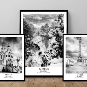 Minsk Travel Print Minsk Wall Art Black and White Minsk Poster Minimalist Minsk Art Print Minsk Belarus Print Minsk City Print Minsk Gift