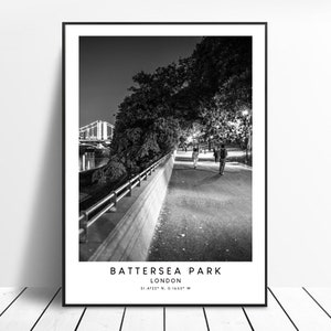 Battersea Park Print Battersea Park Poster Battersea Wall Art London Battersea Print Black and White Battersea Wall Art Battersea Décor