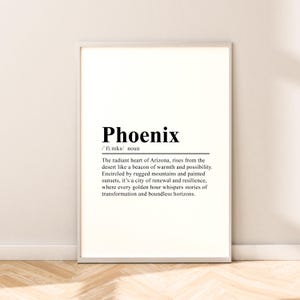 Impression de voyage Phoenix Art mural Phoenix Poster Phoenix Impression Phoenix Impression murale minimaliste Phoenix Décoration murale Phoenix Arizona Art cadeau