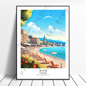 Nice France Print Nice Poster Nice Wall Art Nice Travel Print Nice Wall Print Nice Art Décor Christmas Gift Print
