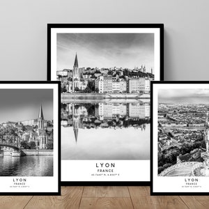 Lyon City Print Lyon City Poster Lyon Wall Art Lyon Art Print Minimalist Lyon Art Work Lyon Travel Print Lyon France Print Lyon Gift Art