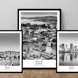 Oslo Stadt Druck Oslo Wand Kunst Schwarz Weiß Oslo Poster Oslo Stadt Home Décor Minimalist Oslo Kunstdruck Oslo Norwegen Druck Oslo Geschenk Kunst