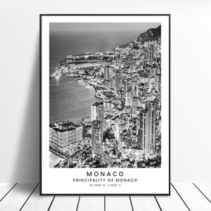 Monaco Druck Monaco Reise Poster Minimalist Monaco Wand Art Décor Monaco Skyline Poster Monaco Geschenk Druck