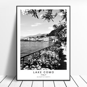Comer See Druck Comer See Italien Poster Comer See Reise Druck Comer See Wohndeko schwarz weiß Comer See Kunstdruck Comer See Geschenk Poster