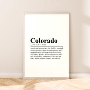 Colorado Travel Print Wall Hanging Colorado Poster Dictionary Print Colorado Wall Decor California Wall Print  Home Art Wall Quote Gift