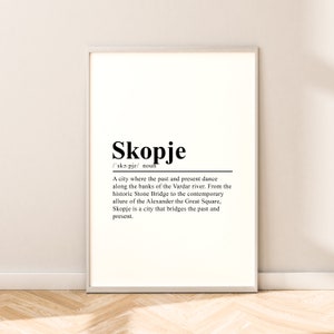 Skopje Travel Print Skopje Poster Skopje Text Print Macedonia Poster Skopje Wall Print Minimalist Skopje Wall Poster Skopje Art Décor Gift