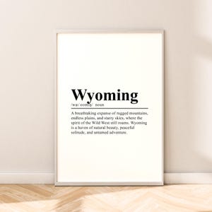 Wyoming Travel Print Wall Art Wyoming Poster Wyoming Print Minimalist Wyoming Wall Print Wyoming State Wall Décor Gift Art