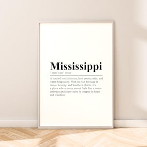 Impresión de viaje de Mississippi Póster del estado de Mississippi Cita de pared Arte de pared de Mississippi Impresión de pared de Mississippi Decoración minimalista de Mississippi Regalo