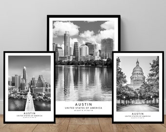 Austin Print Austin Poster Austin Wall Art Austin Texas Wall Print Minimalist Austin City Print Austin Art Poster Austin Gift Print