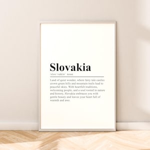 Slovakia Travel Print Slovakia Definition Poster Slovakia Wall Art Slovakia Wall Print Minimalist Slovakia Home Décor Slovakia Wall Quote