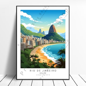 Rio de Janeiro Print Colourful Rio de Janeiro Poster Rio de Janeiro Wall Print Rio de Janeiro Wall Art Rio Travel Print Wall Hanging Gift