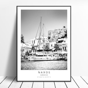 Naxos Travel Print Black and White Naxos City Poster Naxos Greece Wall Art Print Minimalist Naxos Wall Décor Naxos Poster Naxos Gift Art