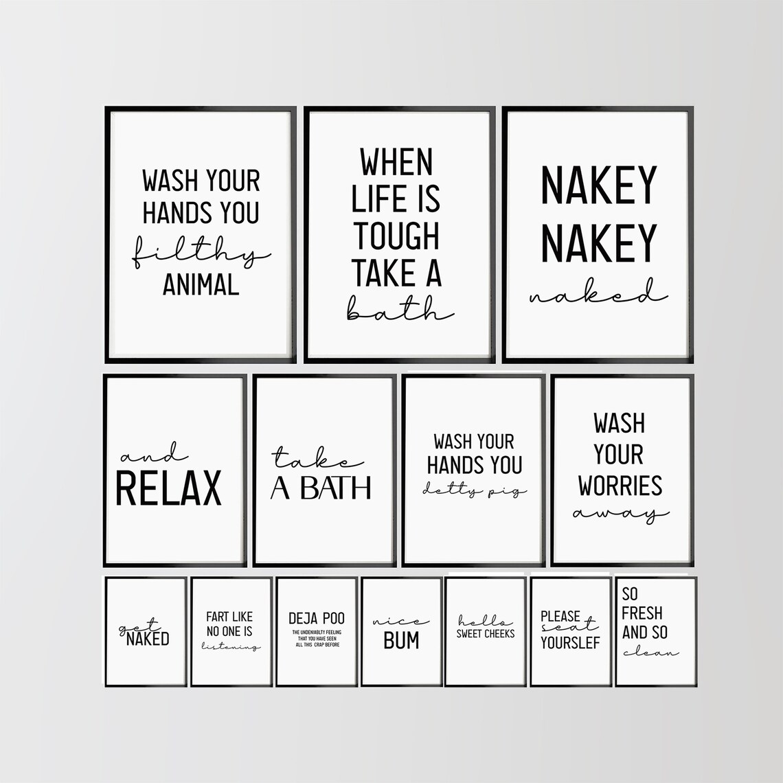 Bathroom Prints Minimalist Wall Art Décor Typography Poster - Etsy UK