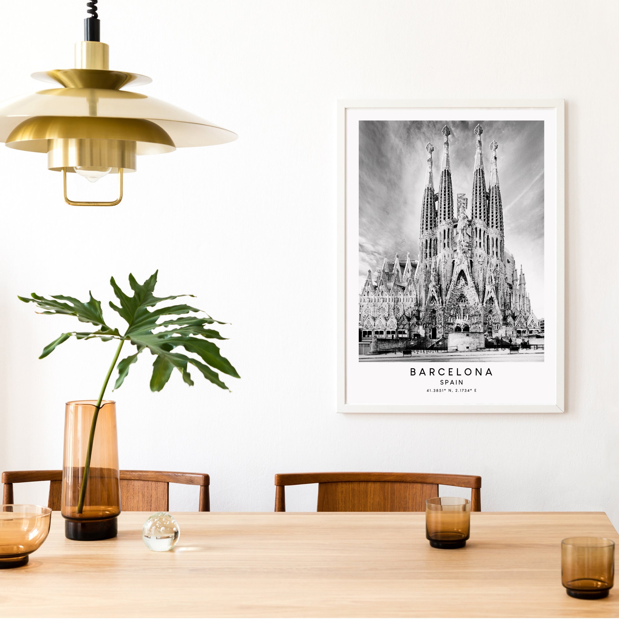 Barcelona Travel Print Barcelona Wall Art Print Black and - Etsy UK