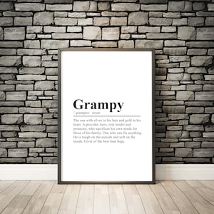 Grampy Definition Print Grampy Definition Poster Grampy Print Grampy Wanddruck Grampy Geschenk Großvater Geschenk Geschenke für Grampy