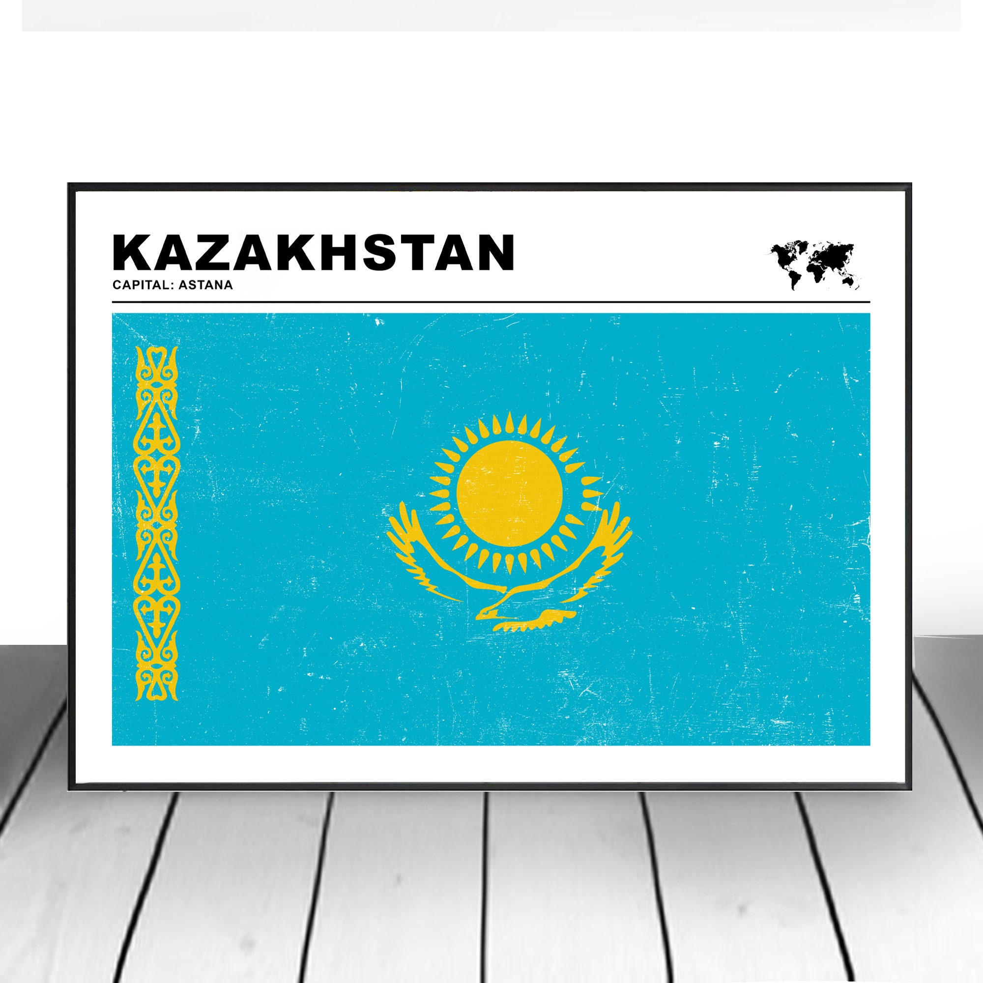 Kasachstan Flagge Druck Kasachstan Vertikale Flagge Druck Kasachstan  Horizontale Flagge Poster Kasachstan Flagge Poster Kasachstan Reisedruck -  .de