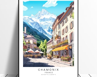 Chamonix Travel Print Colourful Chamonix Poster Abstract Chamonix Print Minimalist Chamonix Wall Art Chamonix Art Print Chamonix Gift Poster