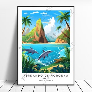 Fernando de Noronha Print Colourful Fernando de Noronha Poster Abstract Fernando de Noronha Artwork Minimalist Brazil Wall Art Brazil Gift