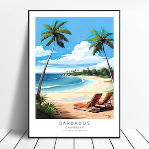 Barbados Travel Print Colourful Barbados Poster Abstract Barbados Print Minimalist Barbados Wall Art Barbados Art Print Barbados Gift Poster