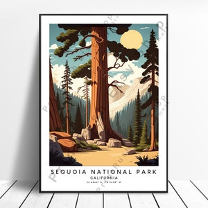 Sequoia National Park Print Colourful Sequoia Poster Abstract Sequoia Print Minimalist Sequoia Wall Art Sequoia Gift Poster