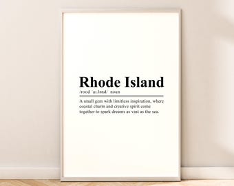 Rhode Island Print Wall Art Rhode Island Travel Print Wall Hanging Rhode Island Poster Minimalist Rhode Island Wall Print Home Décor Gift