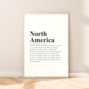 North America Travel Print Wall Art North America Poster Wall Hanging Minimalist North America Wall Print Wall Quote Décor Gift
