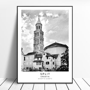 Split Kroatien Reisedruck Minimalistisch Split Wandkunst Split Kroatien Poster Split Stadt Print Kroatien Reise Poster Split GeschenkDruck