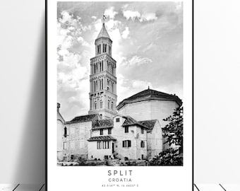 Split Croatia Travel Print Minimalist Split Wall Art Split Croatia Poster Split City Print Croatia Travel Poster Split Gift Print
