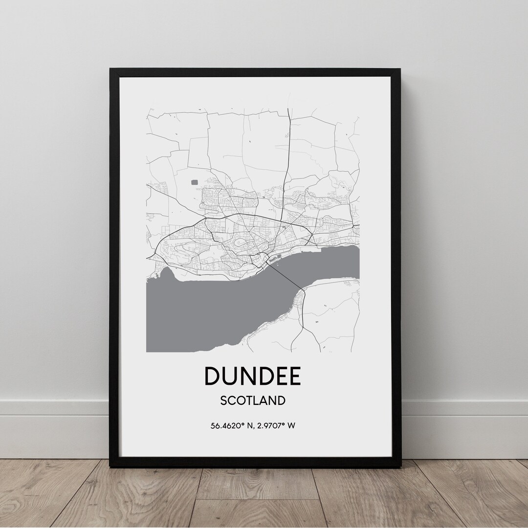 Dundee Map Print Dundee City Map Poster Dundee Scotland Wall - Etsy France
