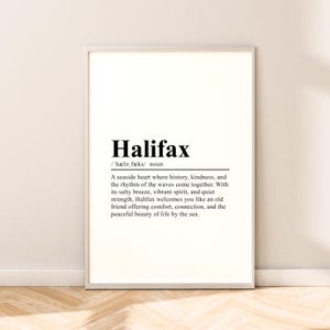Resetryck med Halifax, väggkonst med Halifax, poster med Halifax-motiv, väggcitat med Halifax, Kanada-tryck med Halifax, väggaffisch med Halifax, heminredning, present, väggbonad