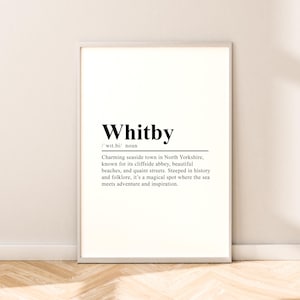 Whitby Travel Print Wall Art Whitby Print Wall Hanging Whitby Yorkshire Poster Minimalist Whitby Wall Print Wall Decor Whitby Gift Art