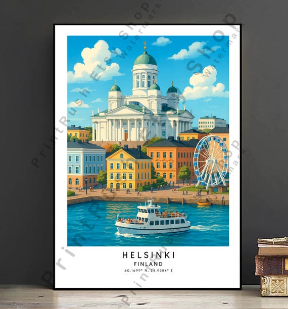 Helsinki Travel Print Wall Art Helsinki Poster Illustration Art Print  Helsinki Finland Wall Dcor Colourful Artwork Wall Hanging Gift - Etsy  Israel