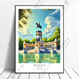 Spain Travel Poster Madrid Illustration Art Print Madrid Wall Decor Madrid Wall Print Artwork of Madrid Gift Madrid Poster