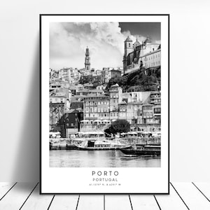 Porto Portugal Travel Print Black and White Porto Poster Porto Print Minimalist Porto Wall Art Porto Wall Print Décor Porto Gift Art