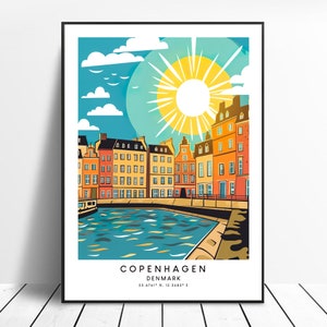 Copenhagen Travel Print Colourful Copenhagen Poster Abstract Copenhagen Print Minimalist Copenhagen Wall Print Copenhagen Art Print Gift Art