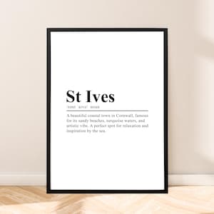 Stampa St Ives Poster da parete St Ives Definizione di stampa da viaggio St Ives Stampa Arte da parete St Ives Poster St Ives Cornovaglia Citazione da parete