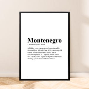Montenegro Print Wall Art Montenegro Travel Poster Montenegro Wall Print Minimalist Montenegro Poster Art Décor Gift Wall Hanging Definition