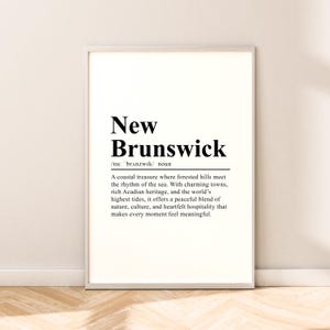 New Brunswick Travel Print Canada Wall Art New Brunswick Print Wall Hanging New Brunswick Poster Minimalist New Brunswick Art Décor Gift