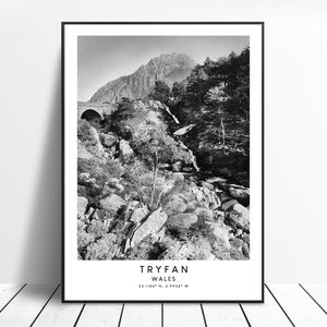Tryfan Stampa Tryfan Arte da parete Minimalista Tryfan Stampa artistica Tryfan Poster Tryfan Wales Stampa Tryfan Stampa murale Stampa regalo Tryfan