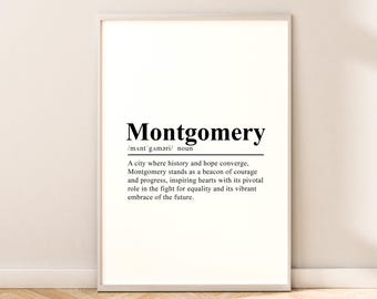 Montgomery Travel Print Wall Art Montgomery Poster Montgomery Print Minimalist Montgomery Wall Print Montgomery Alabama Wall Décor Gift Art