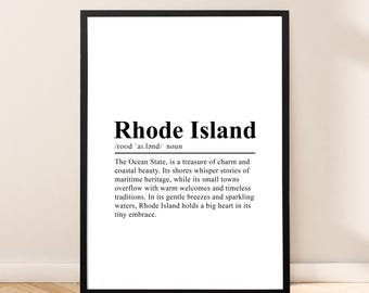 Rhode Island State Print Wall Art Rhode Island Travel Poster Wall Quote Rhode Island Print Minimalist Rhode Island Wall Print Décor Gift