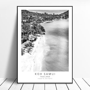 Ko Samui Travel  Print Black and White Ko Samui Poster Ko Samui Island Print Minimalist Ko Samui Wall Art Ko Samui Home Décor Ko Samui Art