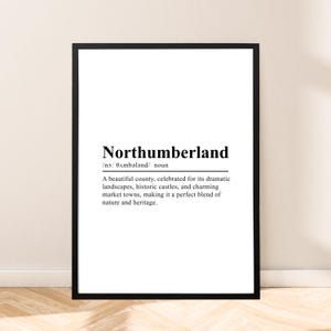 Northumberland Print Northumberland Wall Poster Northumberland Travel Print Definition Print Northumberland Wall Art Northumberland Poster
