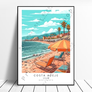 Costa Adeje Travel Print Colourful Costa Adeje Wall Print Costa Adeje Poster Minimalist Costa Adeje Wall Poster Costa Adeje Gift Print