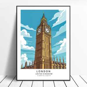 London Reise Druck Big Ben Poster Big Ben Bunt Druck London Wand Kunst London Wohndekor Big Ben Kunstdruck Big Ben Geschenk Druck
