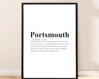 Portsmouth Print Portsmouth Wall Art Portsmouth Poster Wall Hanging Portsmouth Travel Print Minimalist Portsmouth Art Home Décor Gift Poster
