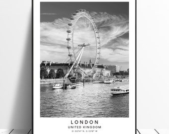 Landscape Photography Print London Eye Prints,London Eye Printable Wall Art London Photography Printable,London Eye Wall art for your home.