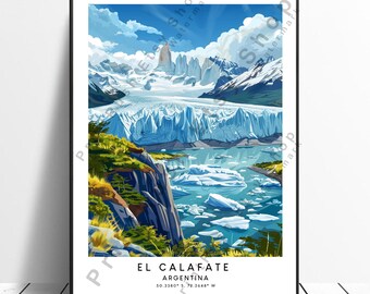 El Calafate Argentina Viaje Impresión El Calafate Cartel El Calafate Patagonia Inicio Arte Pared Colgando El Calafate Impresión Colorido Arte Regalo